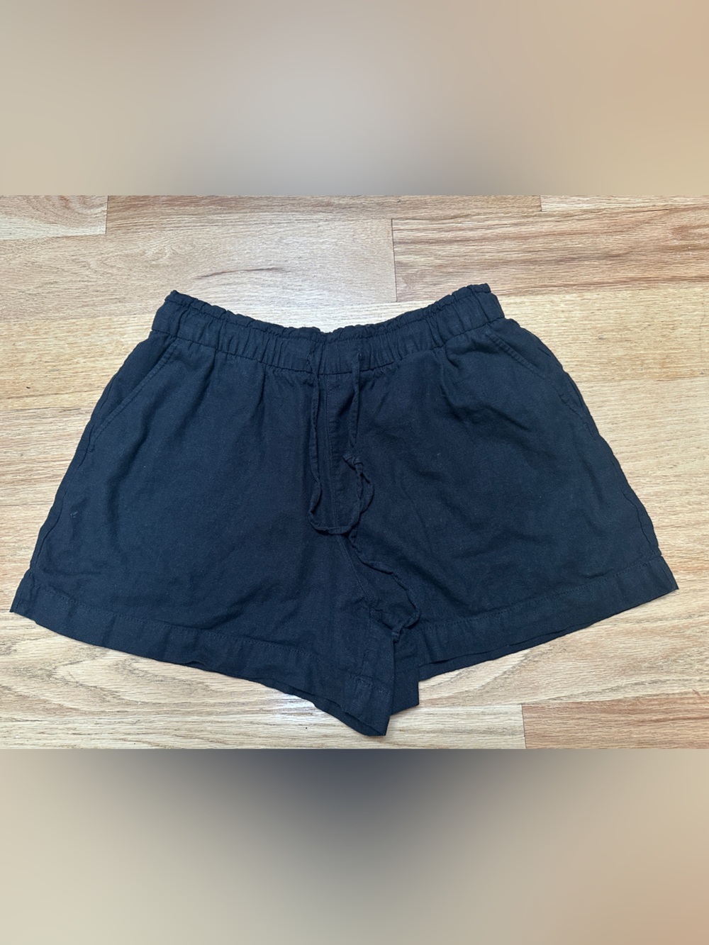 GAP Black Linen Pull-On Shorts | Women’s Medium | Elastic Waist